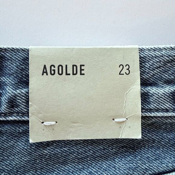 NWT AGOLDE Women's 90's Mid Rise Loose Denim Shorts in Precision Wash Size 23 - Picture 10 of 16
